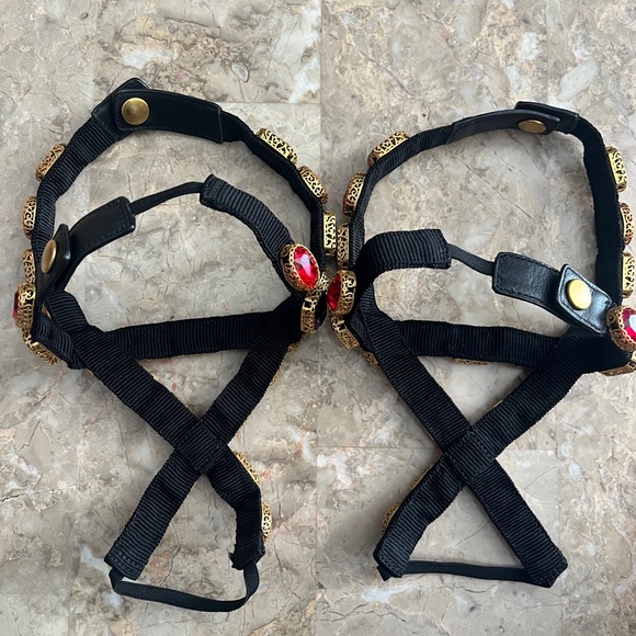 Authentic GUCCI Red & Purple Jewels Snap On Shoe Straps For Size 5 Sneakers. - Picture 6 of 8